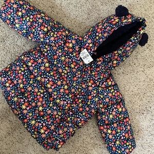 Baby Gap floral girls winter coat Sz 6-12